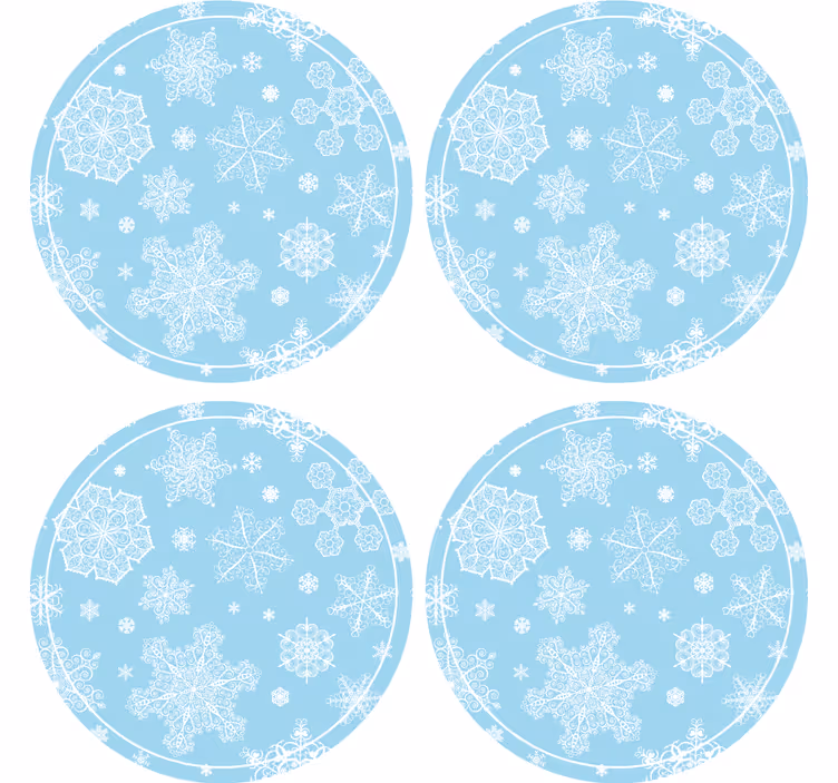 Snowflake pattern circle božične podstavke za kozarce - TenStickers