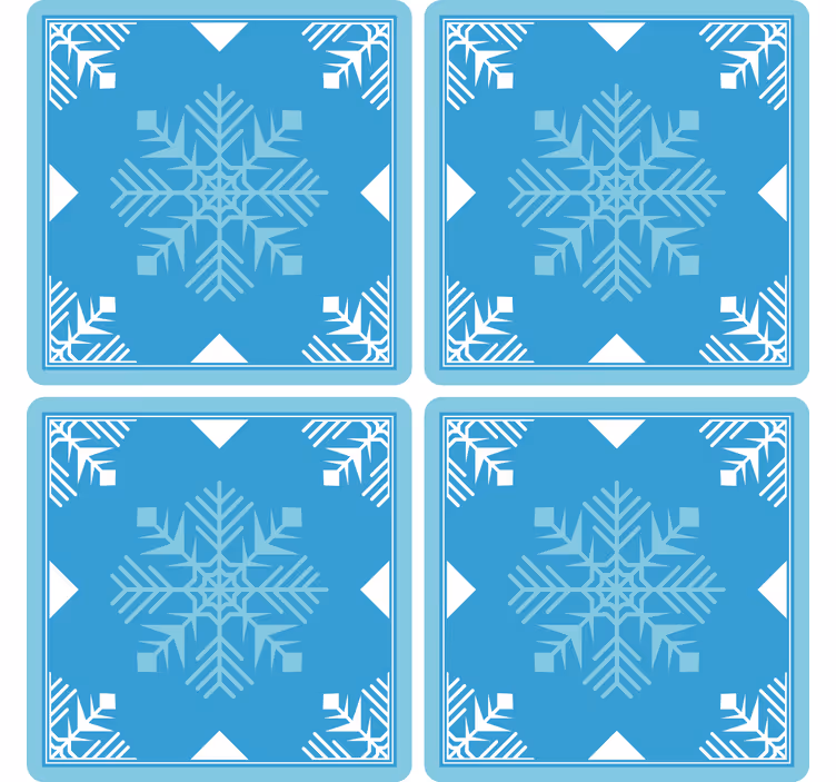 Snežinke modri toni božični podstavek - TenStickers