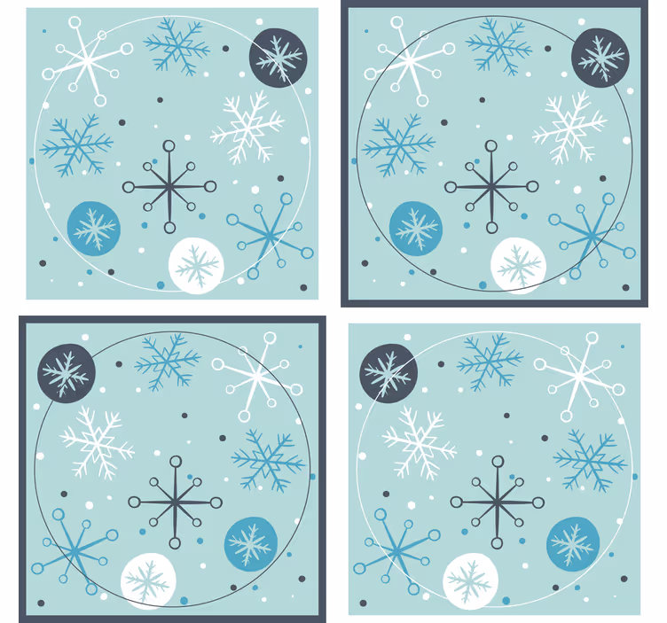 Snowflake patterns collection božični podstavki za kozarce - TenStickers