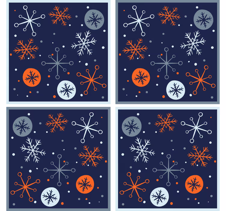 Snowflake patterned design božične podstavke za kozarce - TenStickers