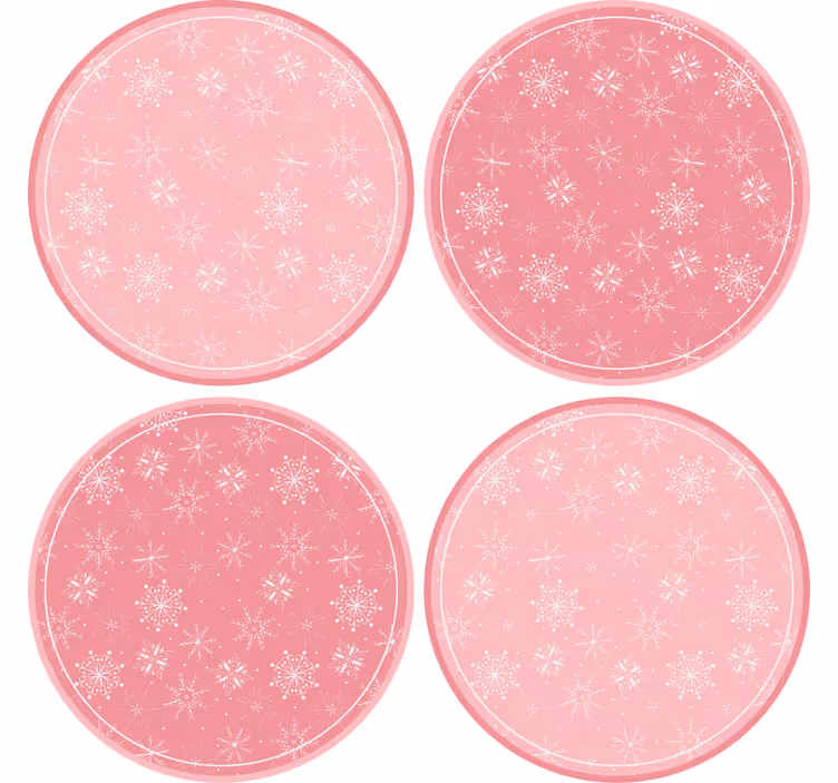 Snowflake pattern set božične podstavke za kozarce - TenStickers