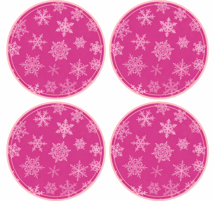 Snowflake patterned circular tray božični podstavki - TenStickers