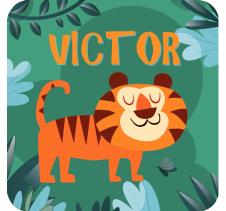 Cheerful tiger illustration personalizirani podstavki - TenStickers