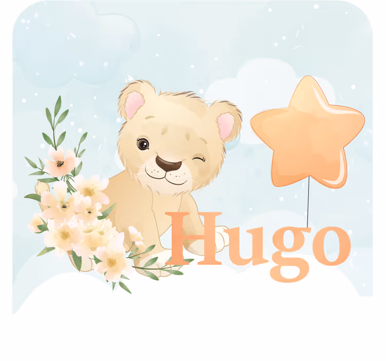 Whimsical lion with star personalizirani podstavki - TenStickers