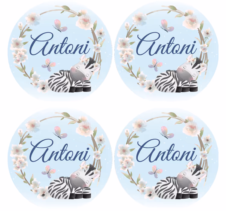 Personalizirana zebra ilustracija podstavki za kozarce - TenStickers