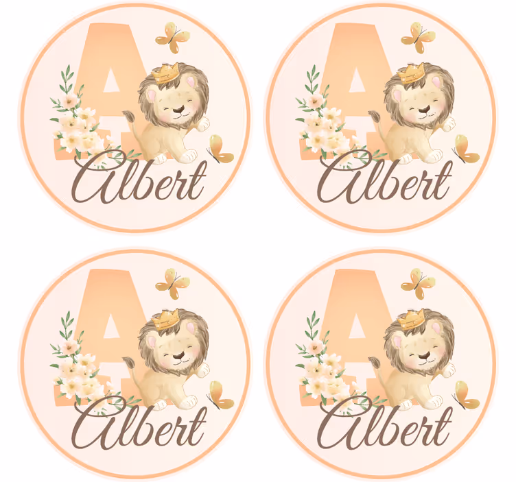 Whimsical lion design personalizirani podstavki - TenStickers