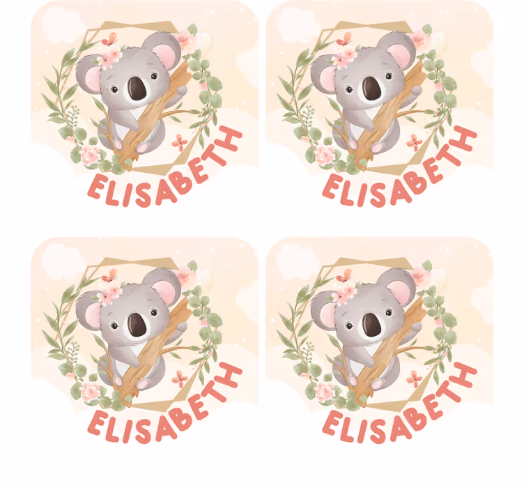 Cute koala with flowers personalizirani podstavki - TenStickers