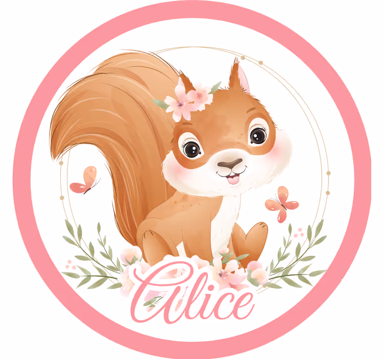 Cute squirrel illustration personalizirani podstavki - TenStickers