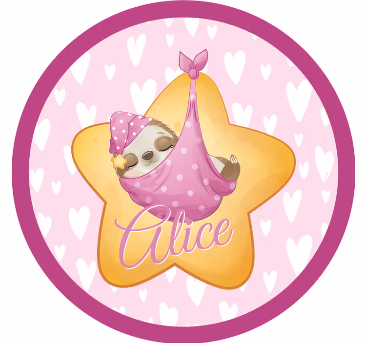 Sleeping sloth with star personalizirani podstavki - TenStickers
