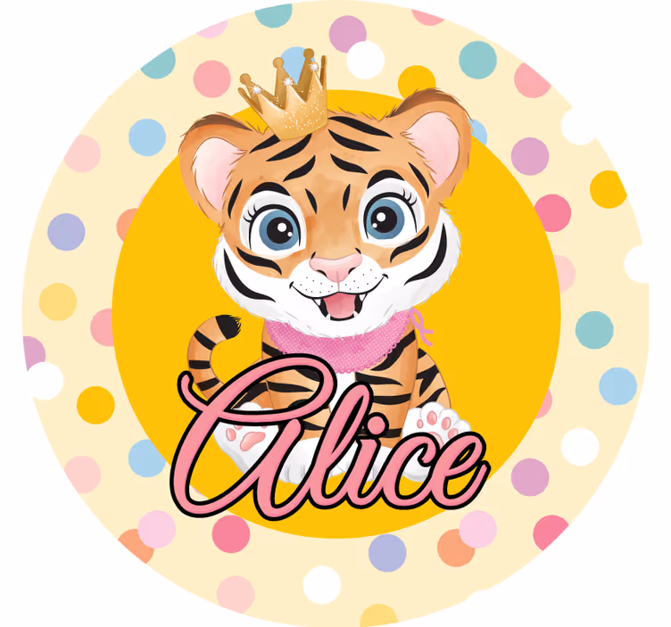 Crowned tiger character personalizirani podstavki - TenStickers