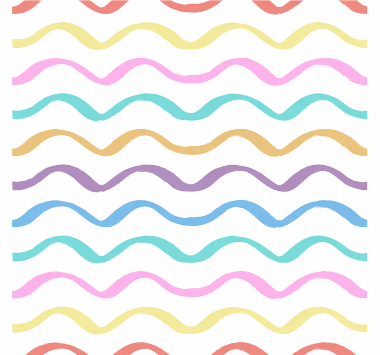 Vibrant curvy motif podstavki z teksturno površino - TenStickers