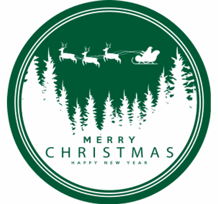 Festive santa sleigh scene božične podstavke za kozarce - TenStickers