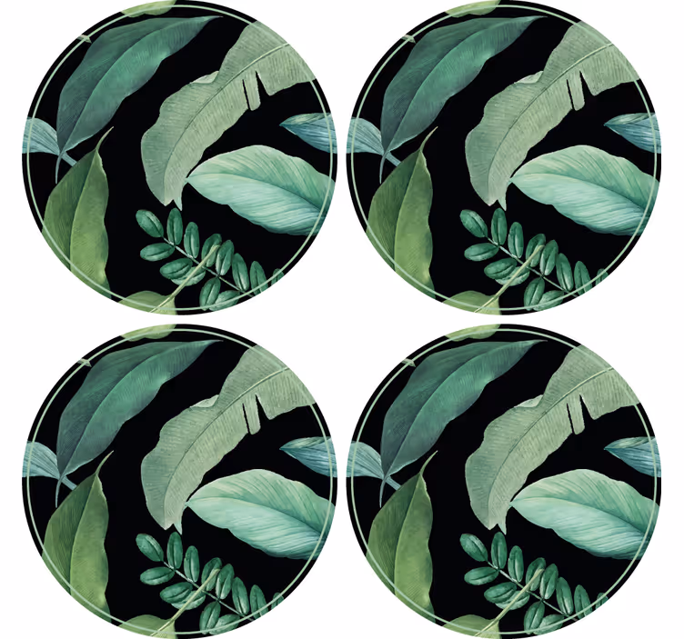 Leafy green composition podstavki z teksturo - TenStickers
