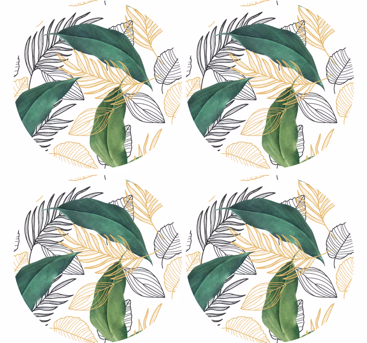 Lush greenery motif sodobni podstavki za kozarce - TenStickers