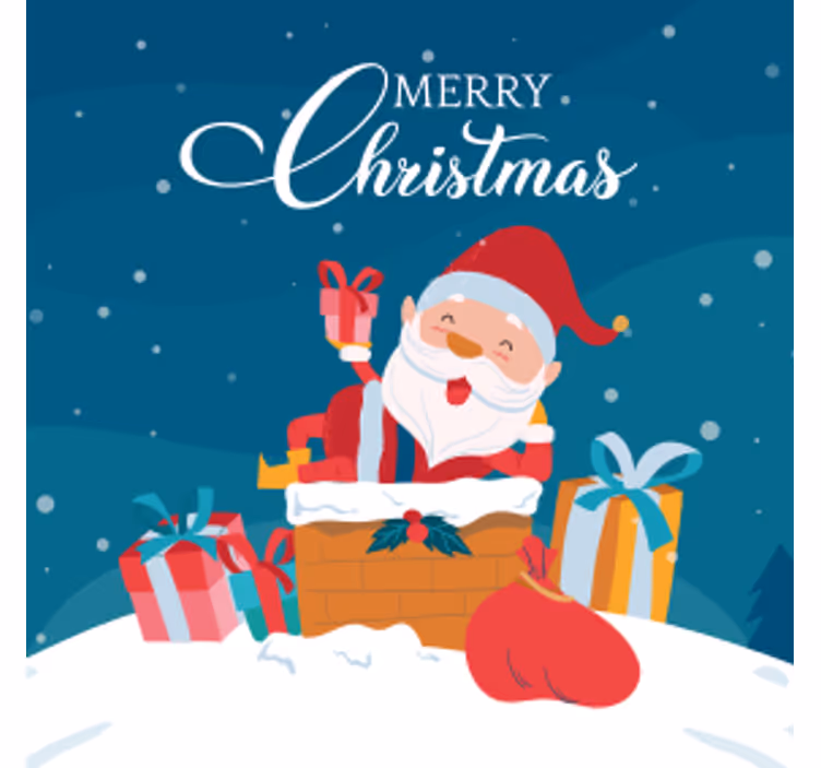 Santa claus with gifts božične podstavke za kozarce - TenStickers