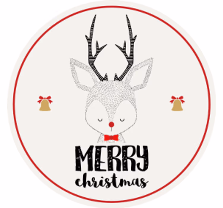 Reindeer with bells božične podstavke za kozarce - TenStickers
