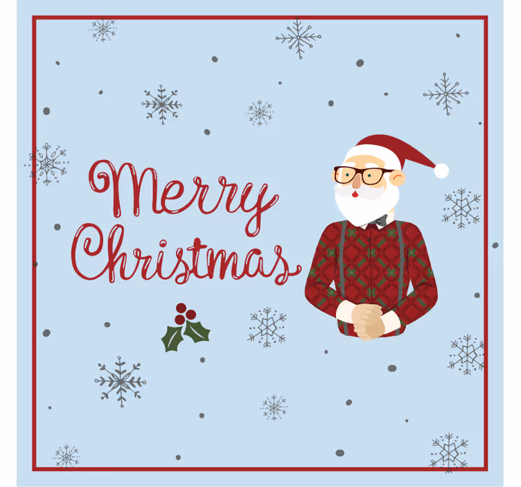 Santa z snežinkami božične podstavke za kozarce - TenStickers