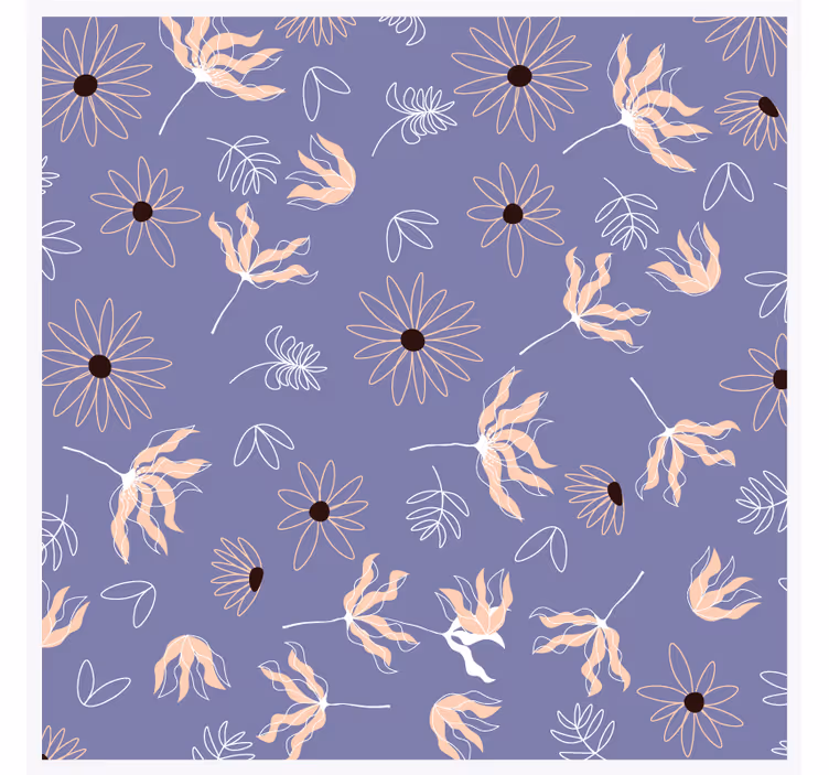 Floral patterns on purple podstavki z teksturo - TenStickers