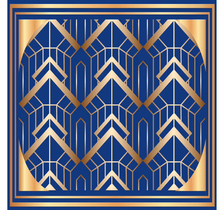 Geometric blue and gold pattern podstavki za kozarce - TenStickers
