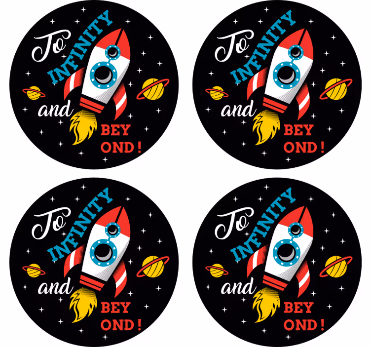 Rocket launch space theme podstavek za kozarce - TenStickers