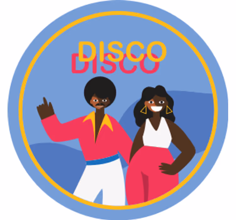 Ples 80 -ih disco man več podloga - TenStickers