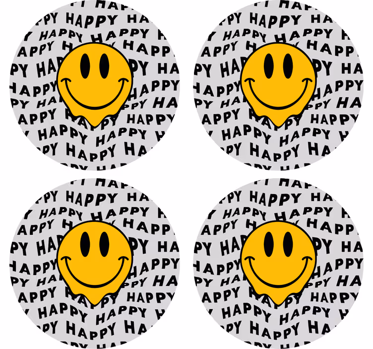 Smiley face with happiness podstavek za kozarce - TenStickers