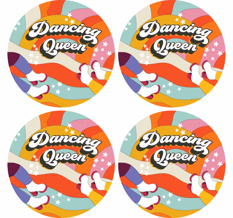 Plesna kraljica roza tapeta vintage coaster - TenStickers