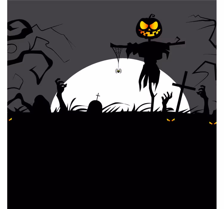 Scarecrow with pumpkin podstavek za kozarce halloween - TenStickers