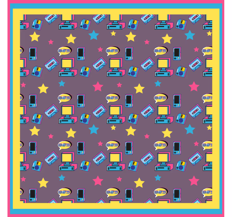 Retro tech pattern geeky podstavek za kozarce - TenStickers