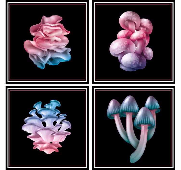 Soft floral shapes sodobni podstavki za kozarce - TenStickers