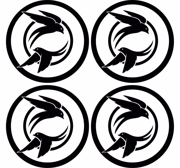 Stylized birds emblem podstavek za kozarce - TenStickers