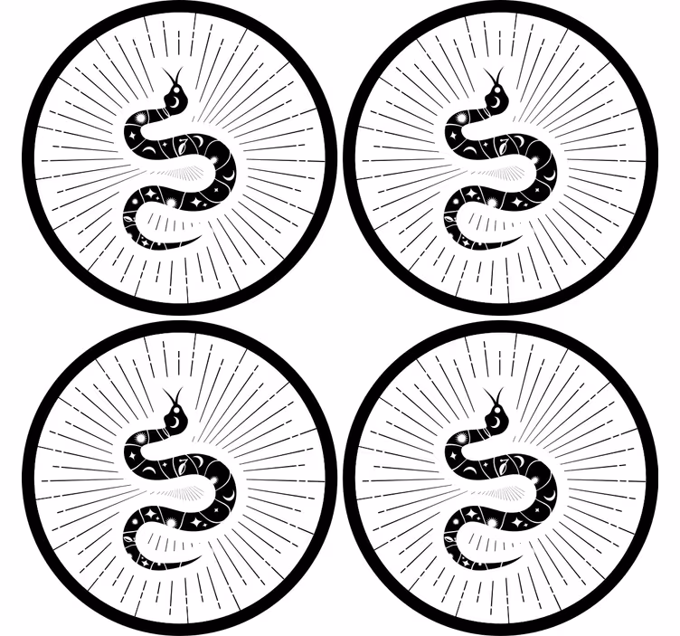 Abstract snake motif geeky podstavek za kozarce - TenStickers