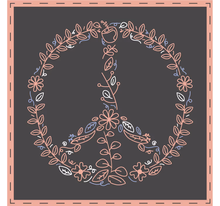 Floral peace emblem geeky podstavek za kozarce - TenStickers