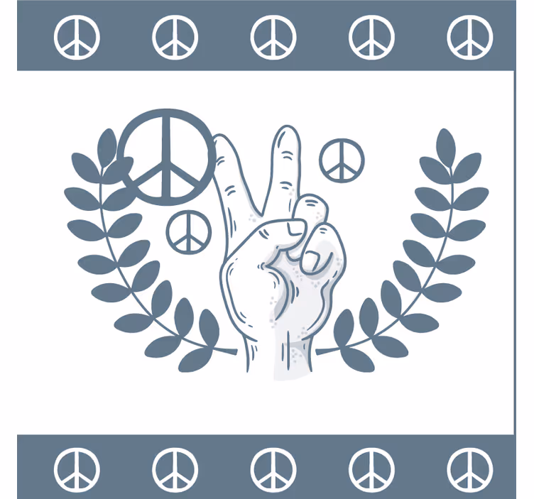 Podstavek za kozarce s citati peace hand victory symbol - TenStickers