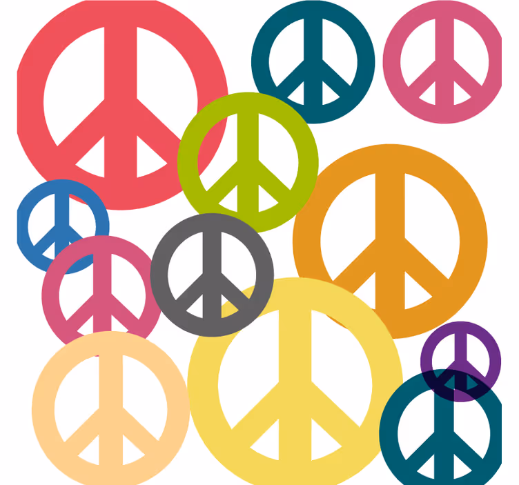 Vibrant peace icons podstavek za kozarce geeky - TenStickers