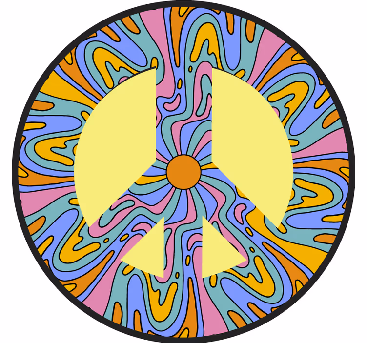 Vibrant peace symbol podstavek za kozarce - TenStickers
