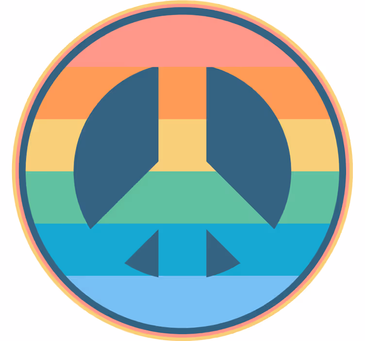 Pastelni mavrični simbol miru vintage coaster - TenStickers