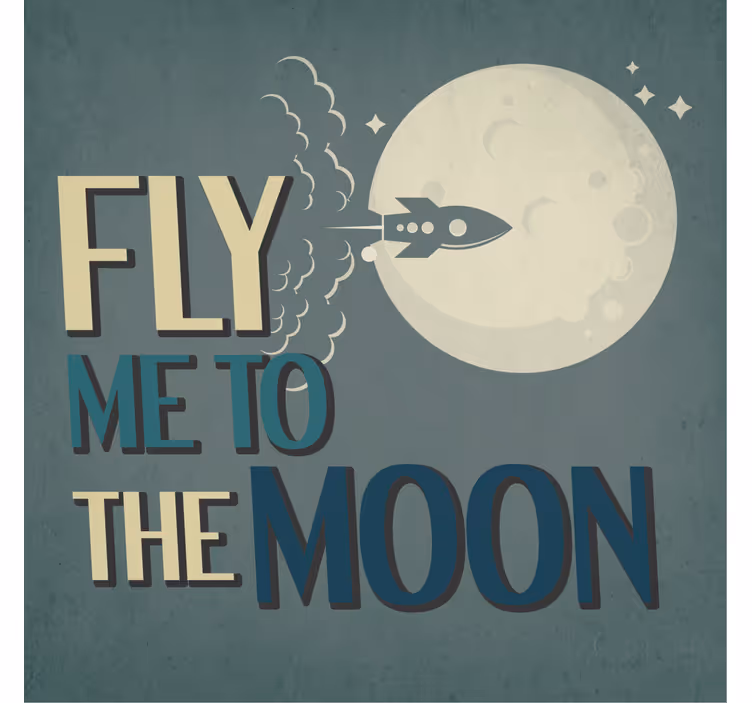 Rocket launching towards moon podstavek za kozarce - TenStickers