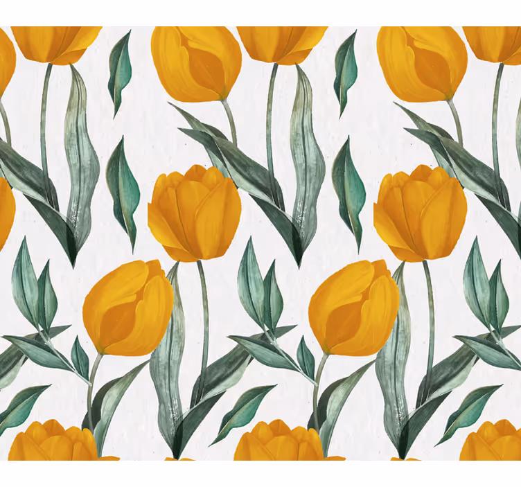 Yellow tulip patterned elements podstavki z teksturo - TenStickers