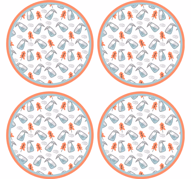 Quirky leaf pattern geeky podstavek za kozarce - TenStickers