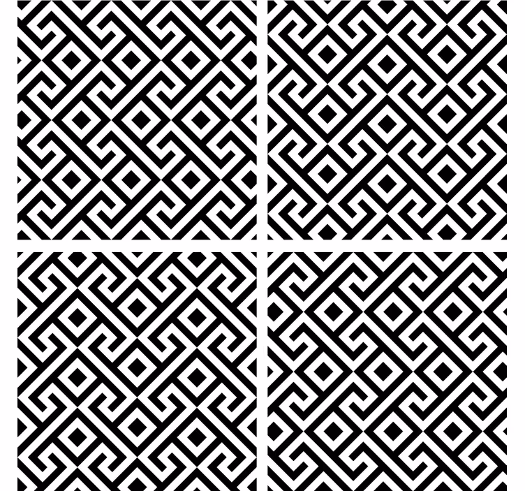 Geometric black and white pattern podstavki z teksturo - TenStickers