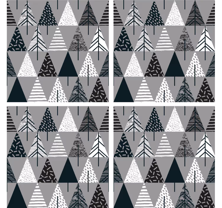 Geometric tree pattern podstavki s teksturnim učinkom - TenStickers