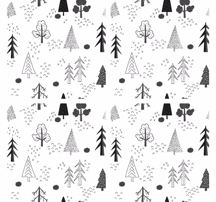 Bela minimalistična drevesa nordijska sodobna podstavka - TenStickers