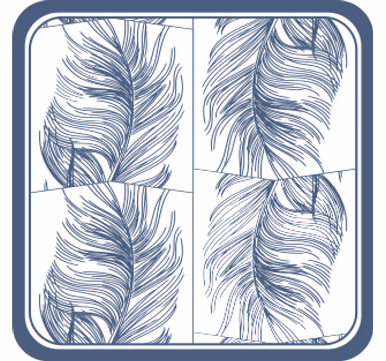 Elegant feather pattern podstavki z teksturo - TenStickers