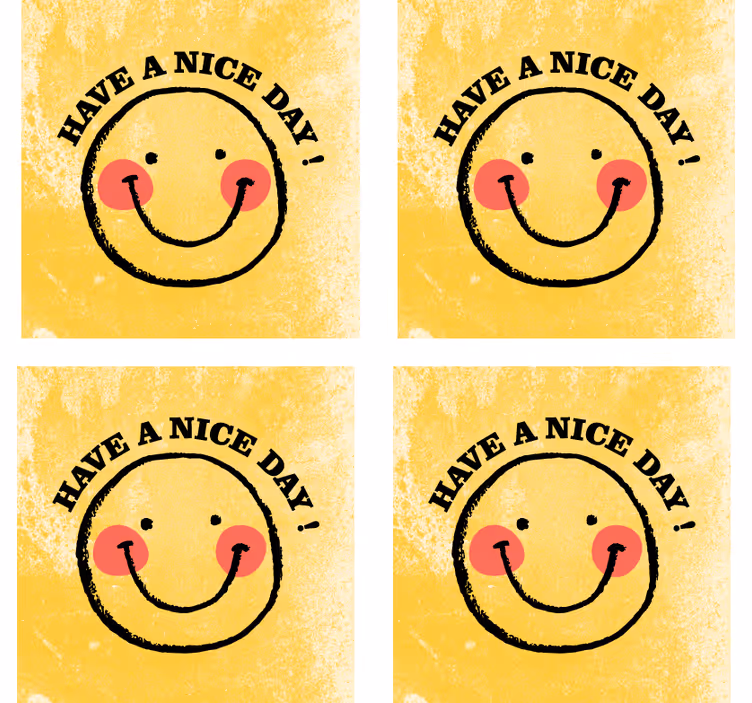 Veseli nasmejanček z voščilom in podstavek za kozarce - TenStickers