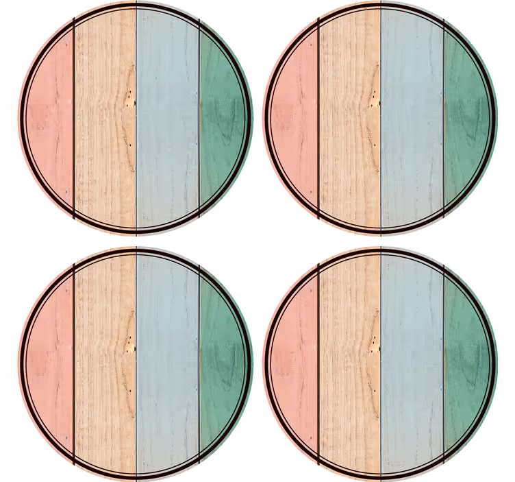 Colorful wooden planks podstavki z teksturo - TenStickers