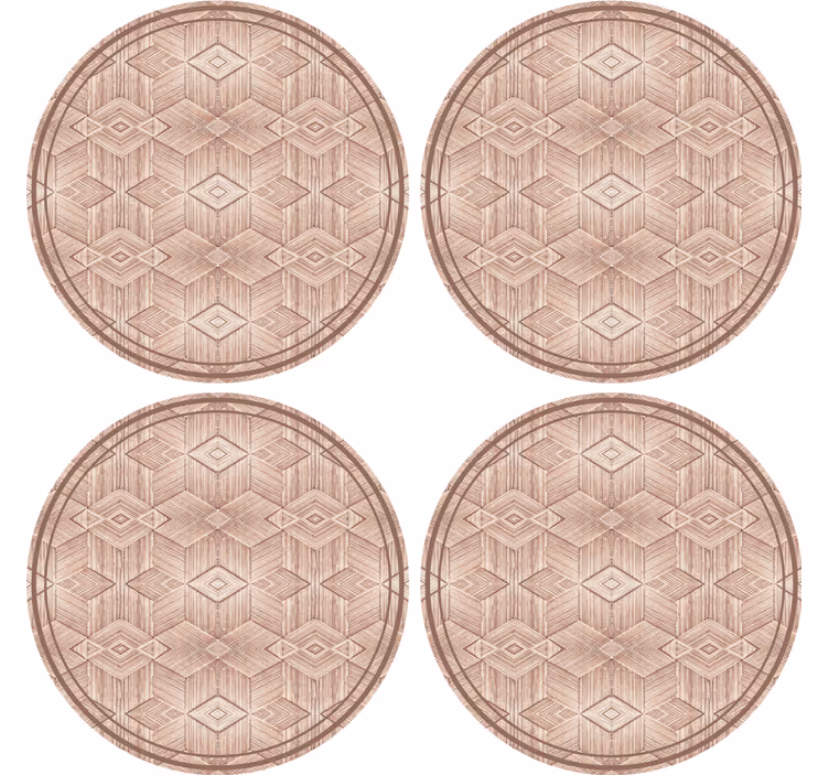 Geometric patterned circular surface podstavki z teksturo - TenStickers