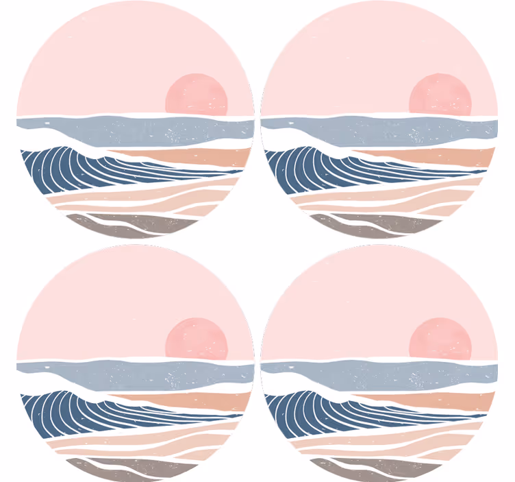 Gentle waves and sunrise podstavki z teksturo - TenStickers