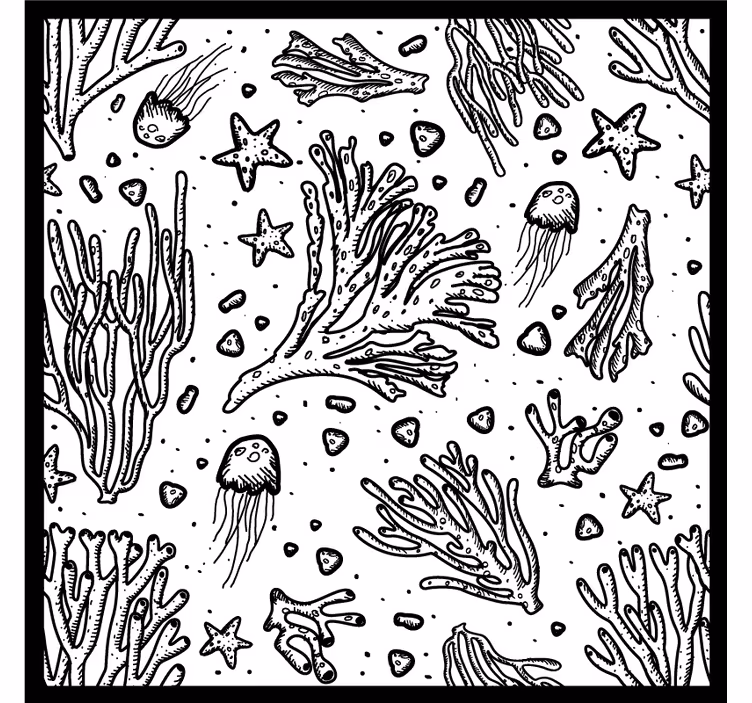 Underwater life elements podstavki z teksturo - TenStickers