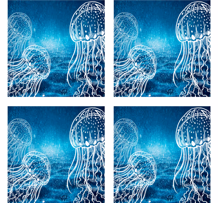 Elegant jellyfish patterns podstavki z teksturo - TenStickers